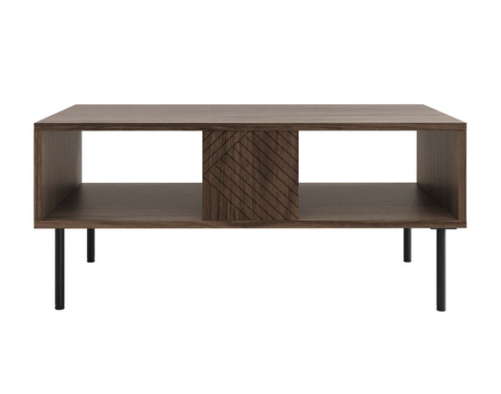 Salvador - table basse - effet bois - 2 niches - 100 cm