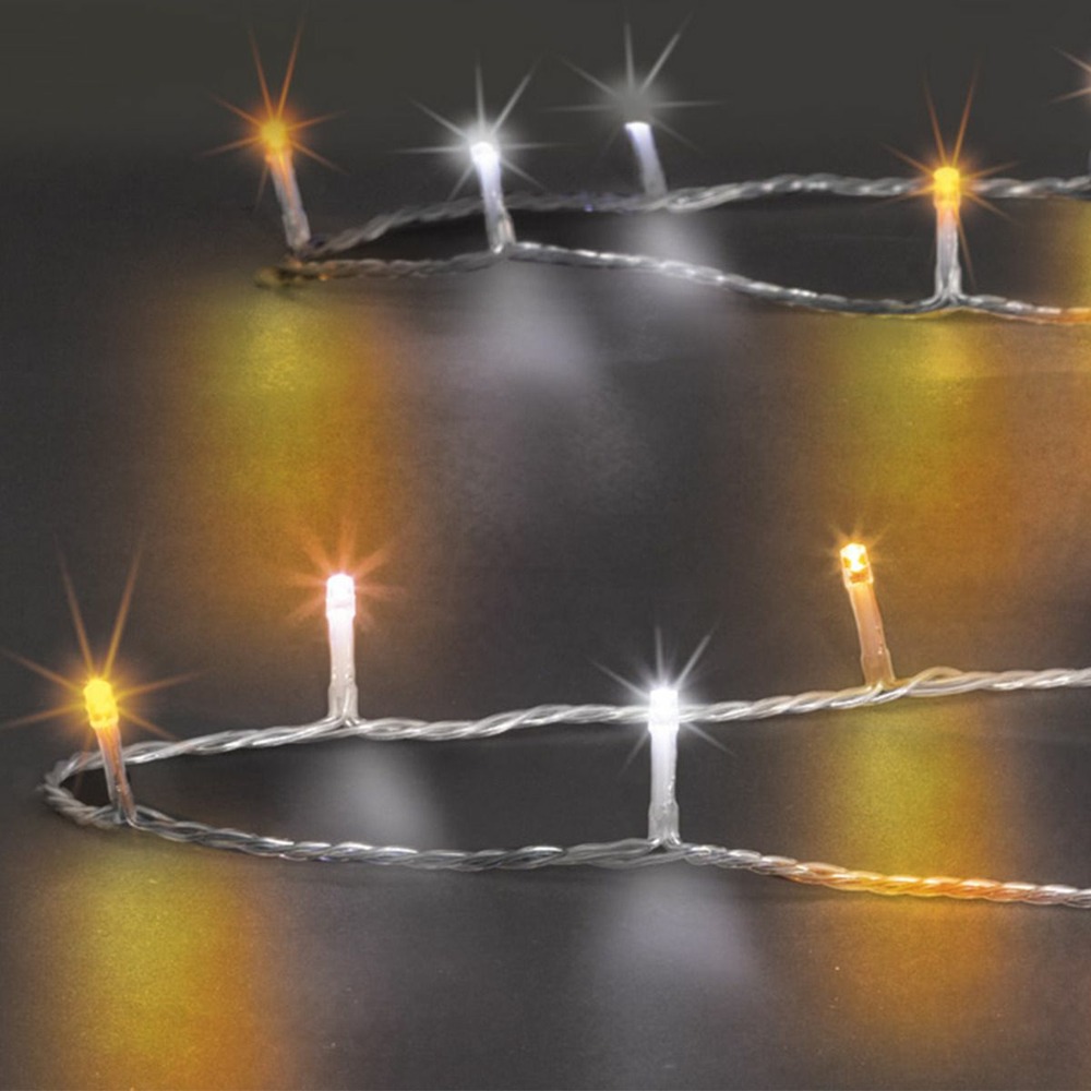 Guirlande lumineuse 10 mètres 100 led blanc chaud et froid 8 jeux de lumière