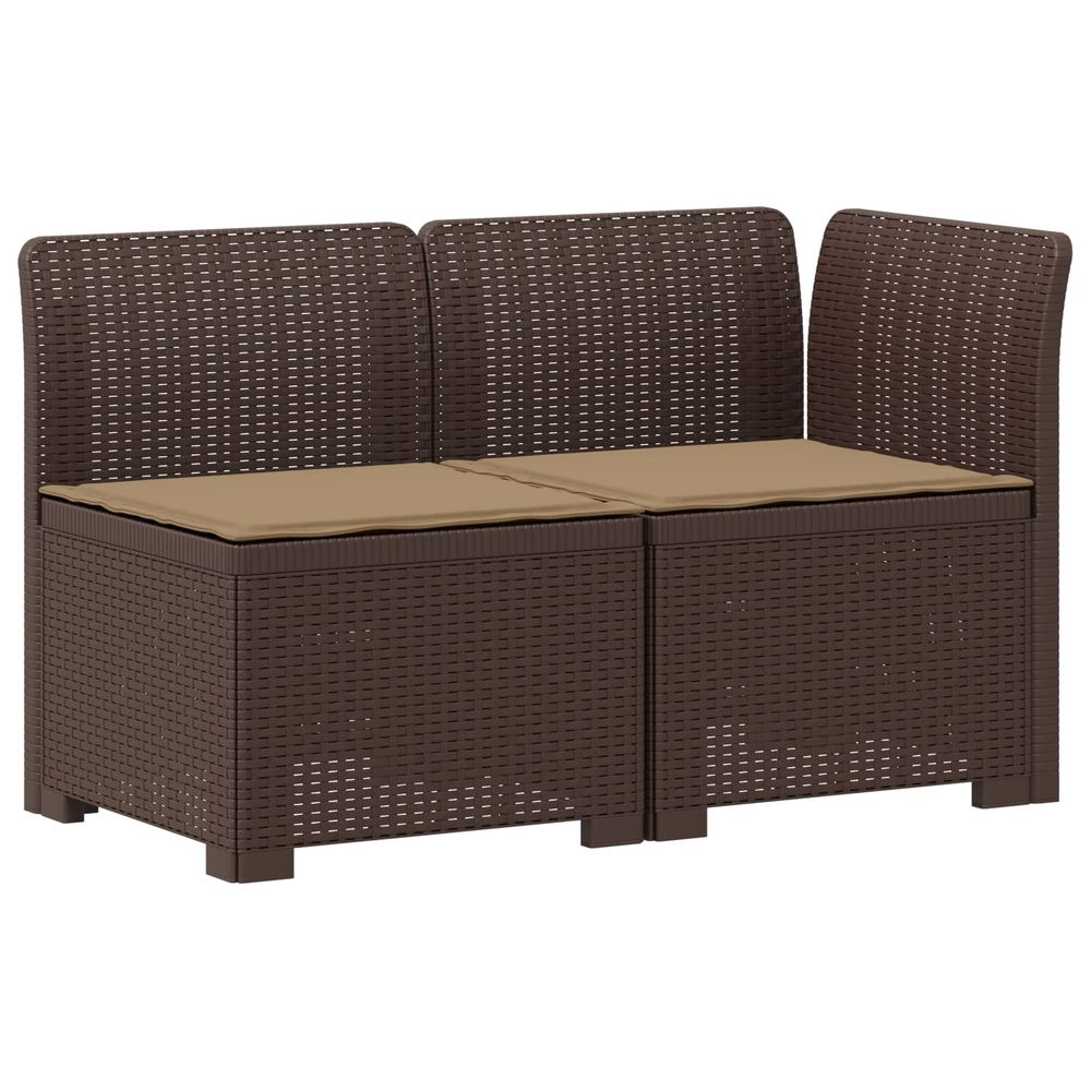 Canapé de jardin 2 places avec coussins look rotin 2 place pp