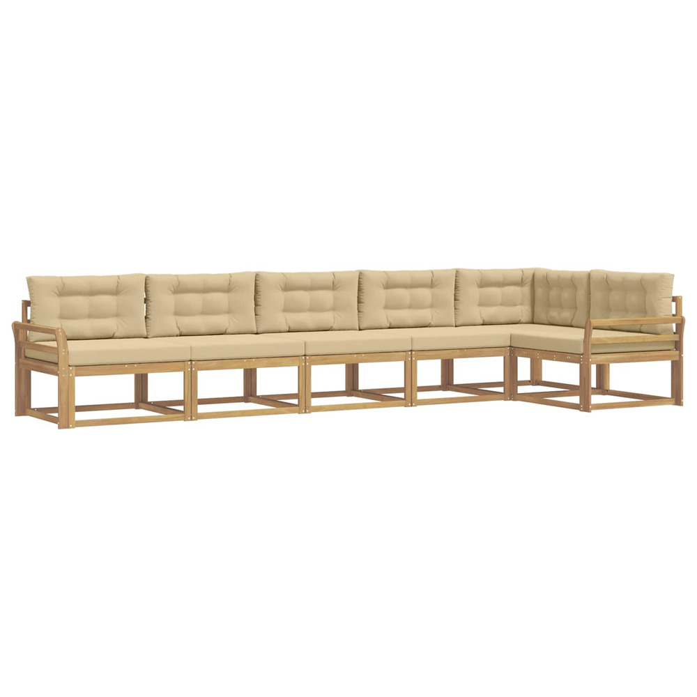 Ensemble de canapés d'extérieur 4 pcs blanc et beige polyester