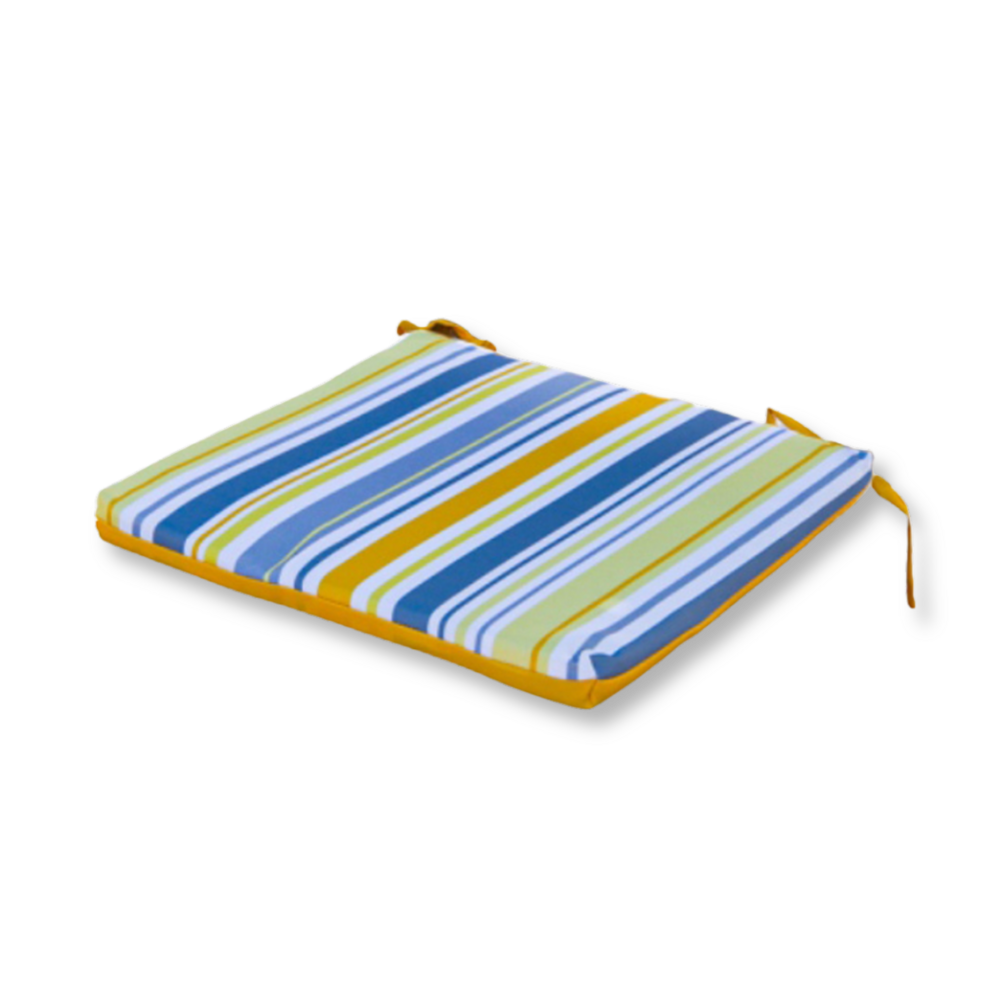 Lot de 4 galettes de chaise 35x35x3 cm motif rayures solaires