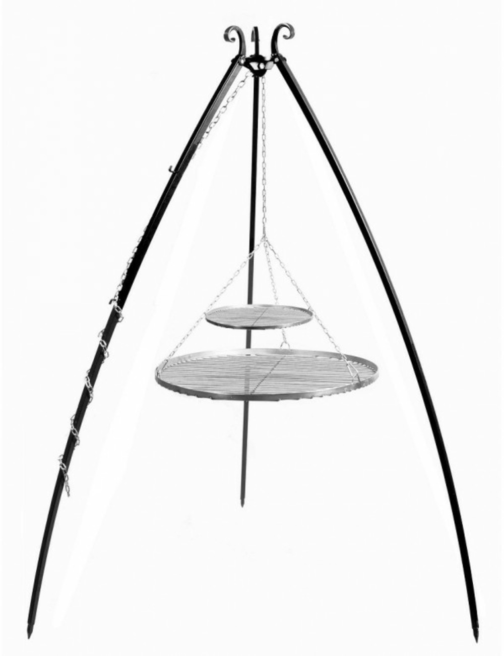 Trépied doua avec double grille en acier inoxydable--40x80 cm-