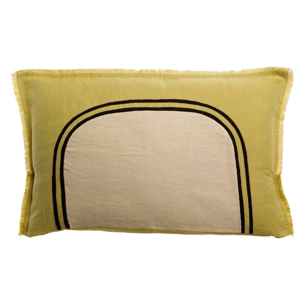 Coussin bicolore laly gold 40 x 65 cm