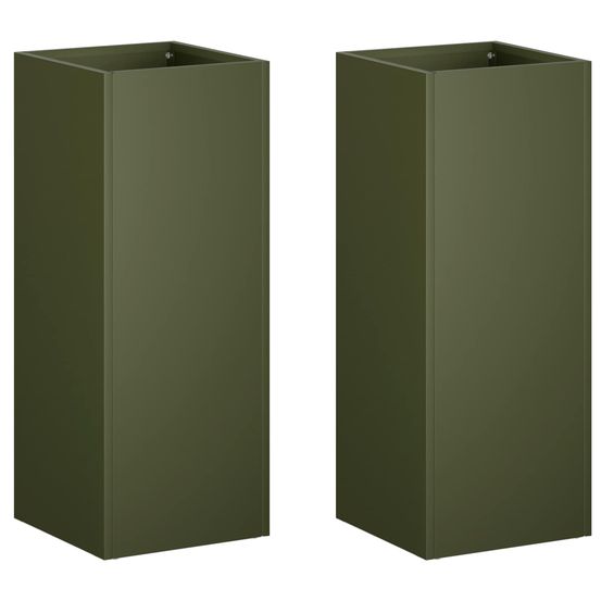 Cache-pot de jardin 2 pc vert olive 20 x 20 x 50 cm