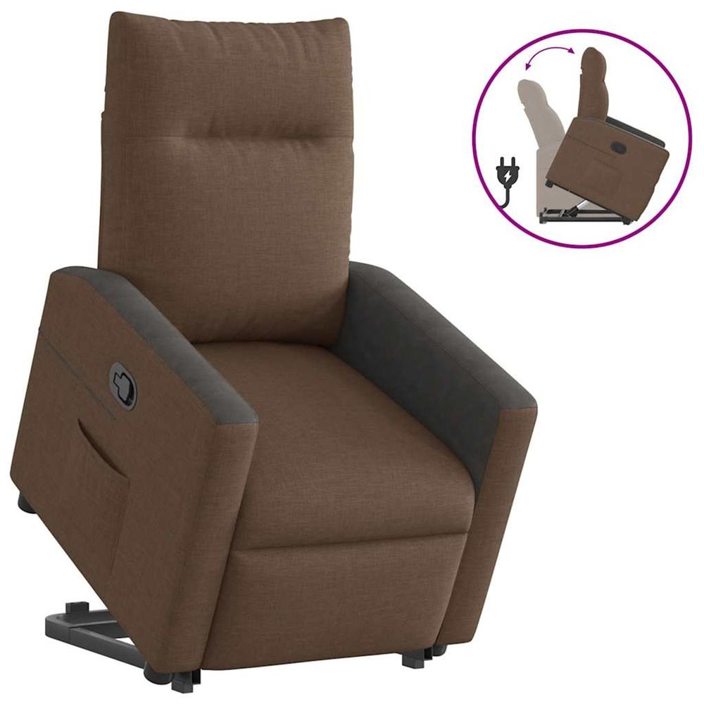 Fauteuil inclinable marron tissu