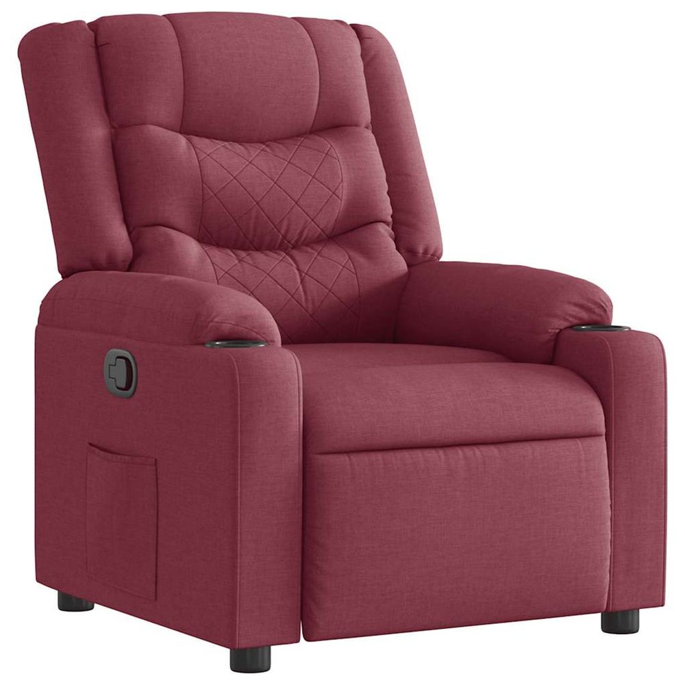 Fauteuil inclinable rouge bordeaux tissu
