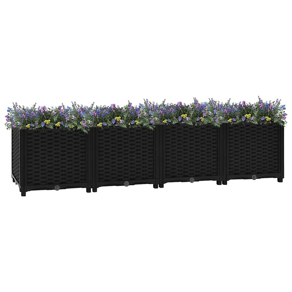Très grand carré potager 160 cm polypropylène pour potager familial noir