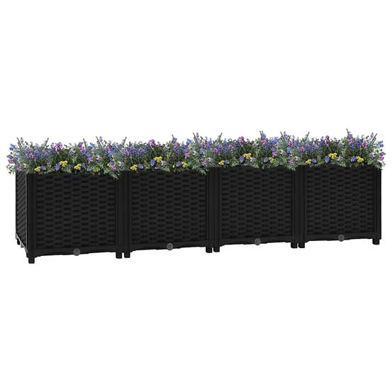 Très grand carré potager 160 cm polypropylène pour potager familial noir