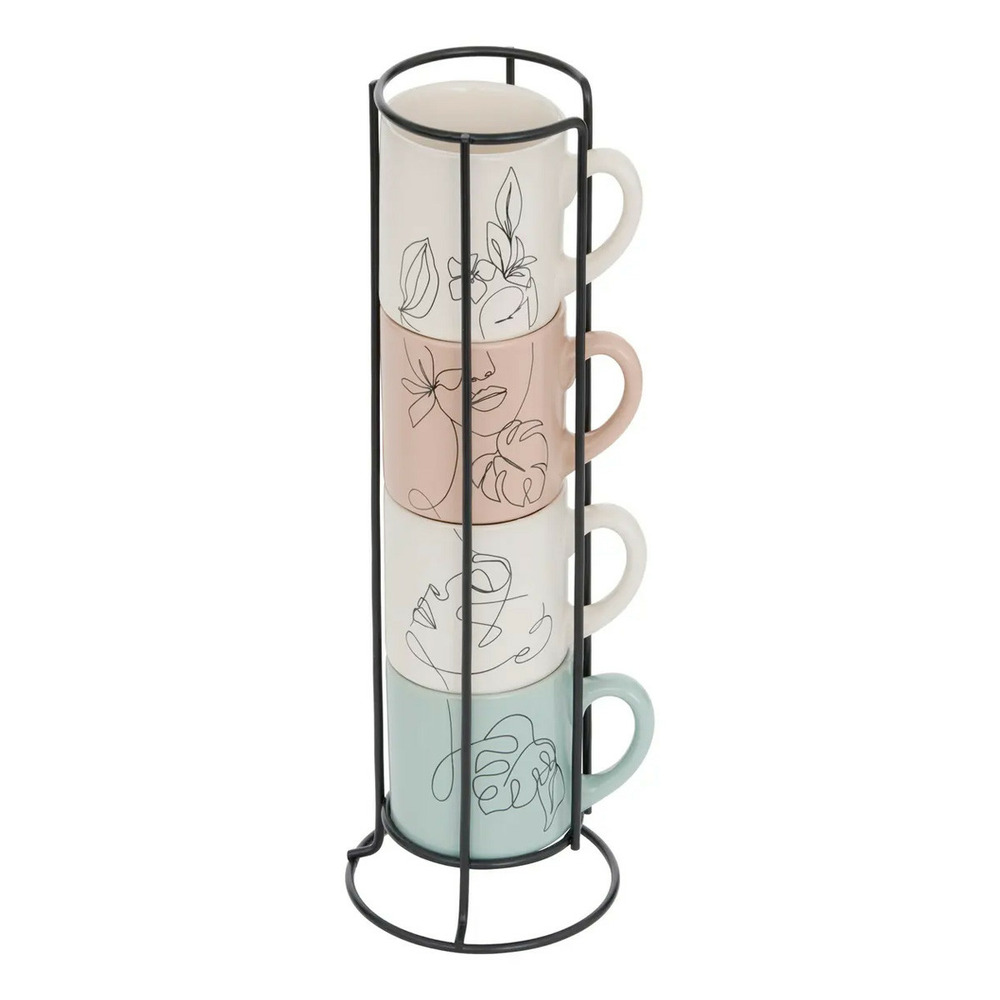 Lot de 4 mugs sur rack 