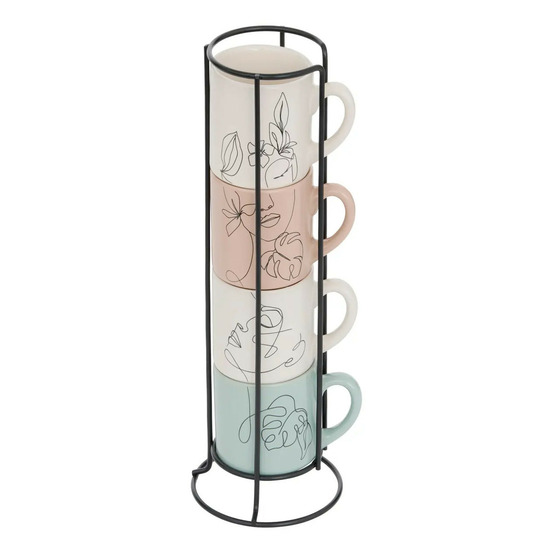 Lot de 4 mugs sur rack
