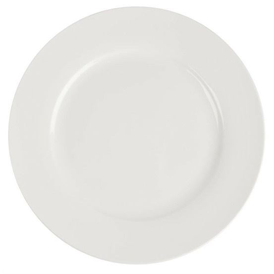 Assiettes rondes en céramique blanche 270 mm à bord large lumina - lot de 4