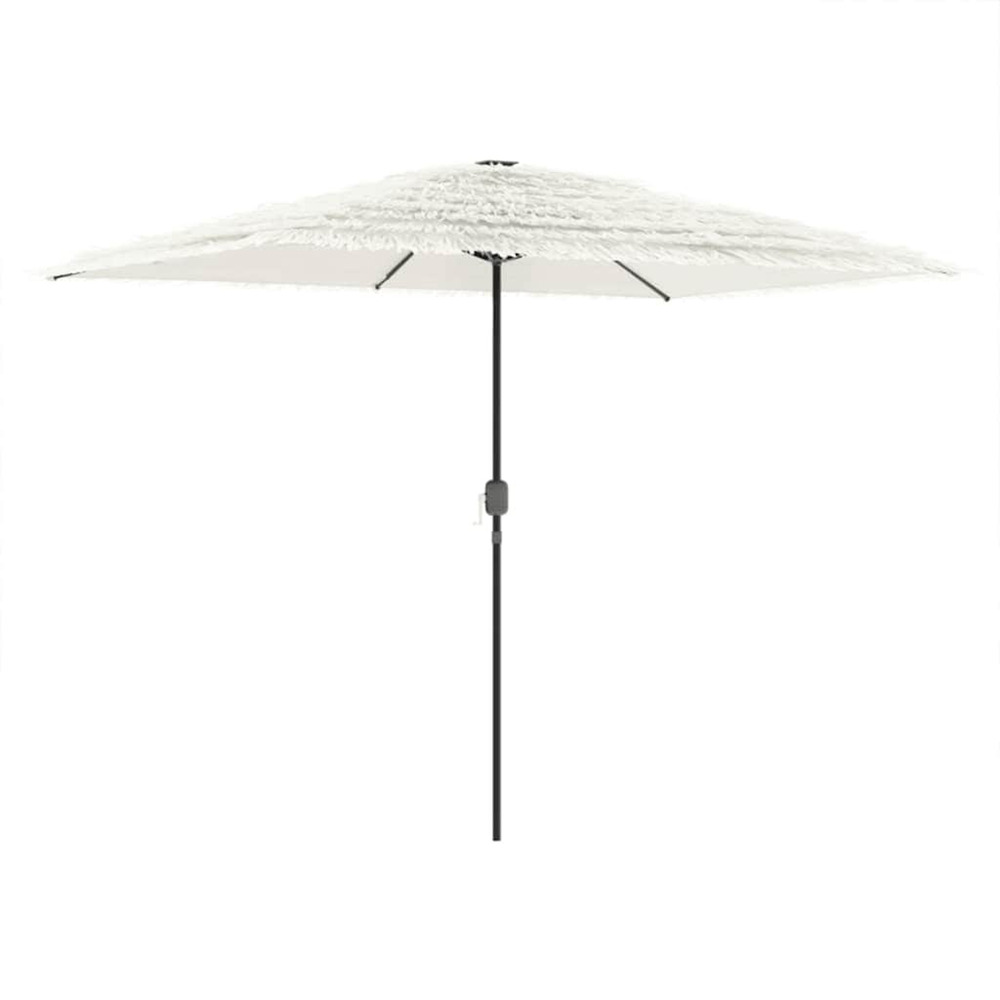 Parasol de jardin avec mât en acier blanc 300x200x250 cm