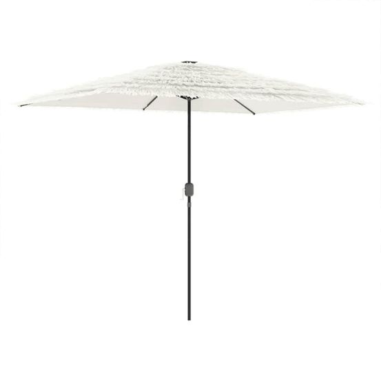 Parasol de jardin avec mât en acier blanc 300x200x250 cm