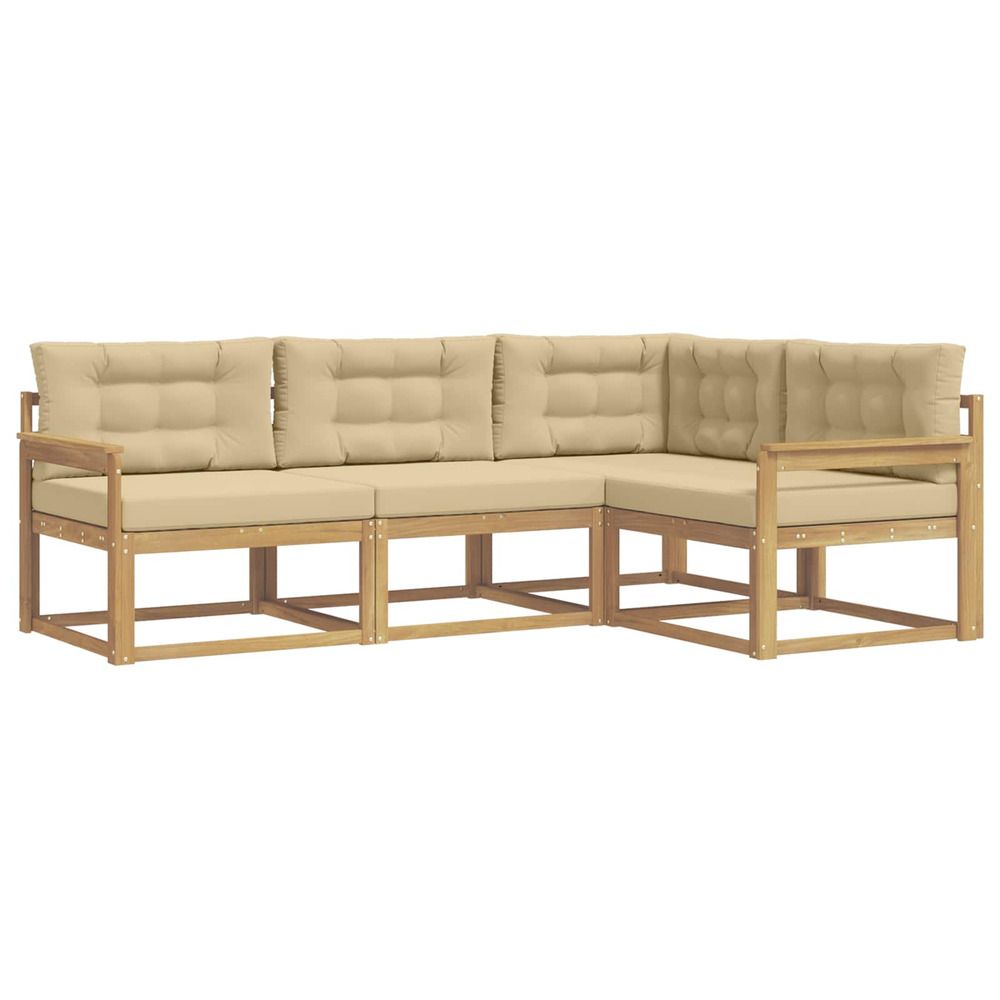 Ensemble de canapés d'extérieur 3 pc blanc et beige polyester