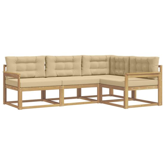 Ensemble de canapés d'extérieur 3 pc blanc et beige polyester