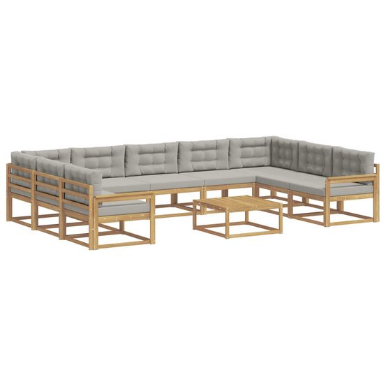 Ensemble de canapés d'extérieur 10 pc blanc et gris clair