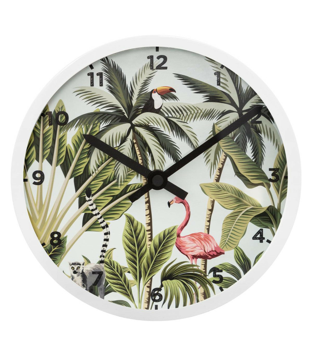 Pendule murale design tropique d 22 cm