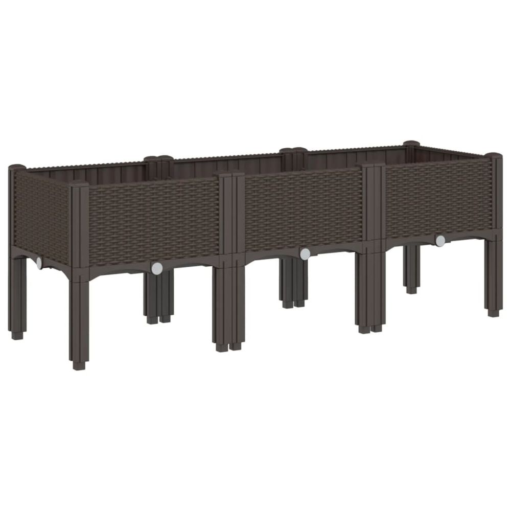 Jardinière d'extérieur avec pieds marron 120x40x42 cm pp