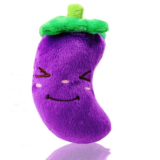 Jouet en peluche pour chien avec des motifs de fruits et d'animaux de dessin animé