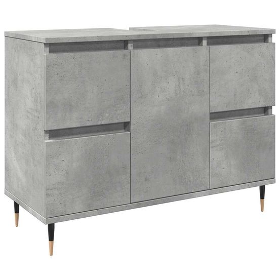 Armoire salle de bain gris béton 80x33x60cm bois d'ingénierie