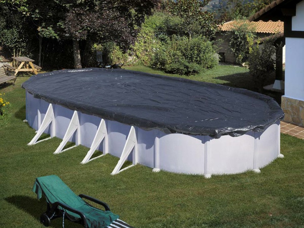 Bâche d'hivernage 180 g/m² pour piscine acier ovale 5,27 x 3,27 m