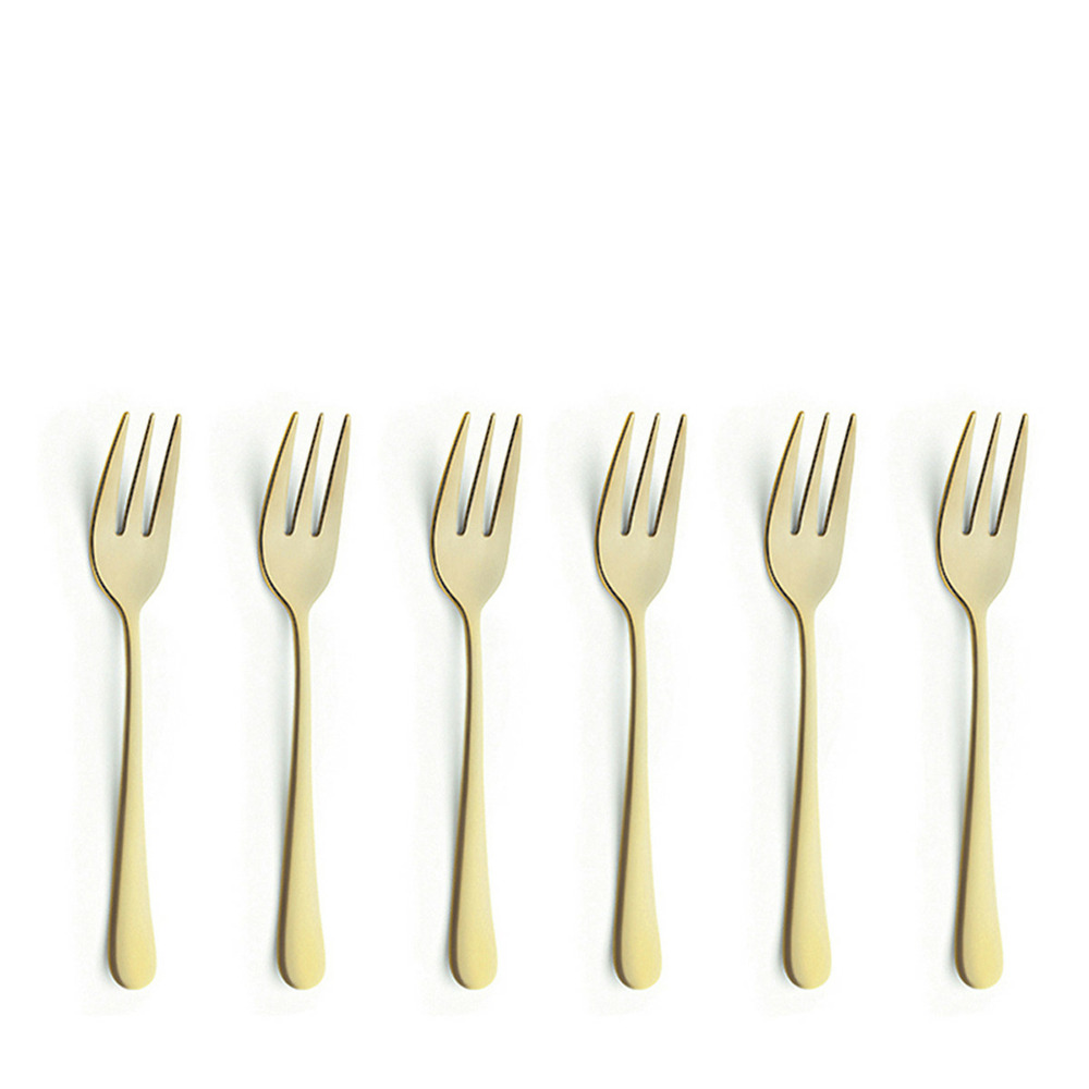 Austin - service à gâteaux 6 pièces doré mat