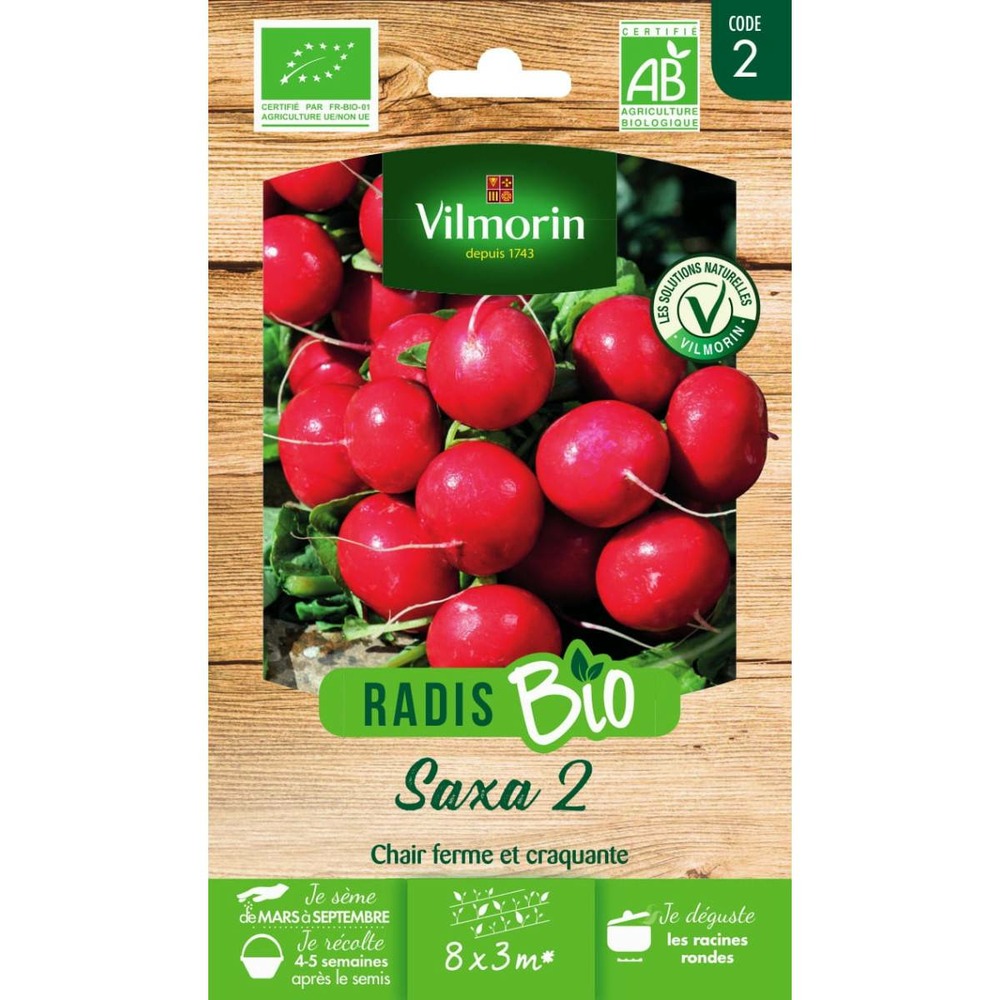 Sachet graines radis saxa 2 bio - raphanus sativus
