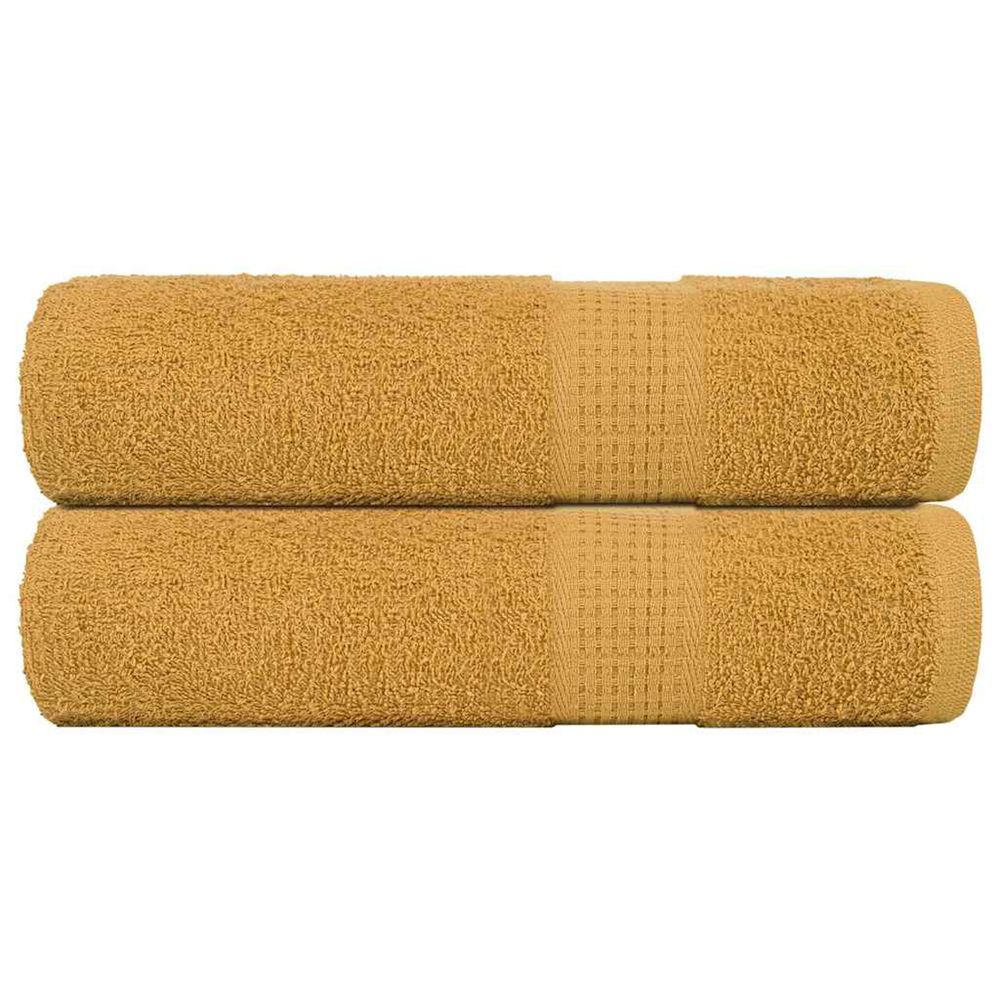 Serviettes de bain frogn 2 pcs doré 100x150 cm 360 g/m²