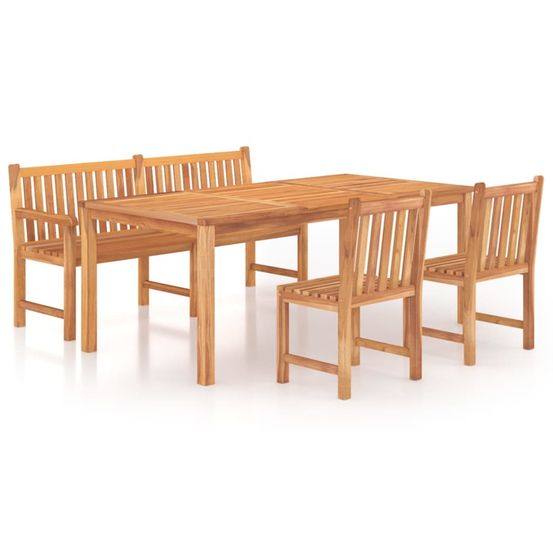 Ensemble à manger de jardin 4 pcs bois de teck massif