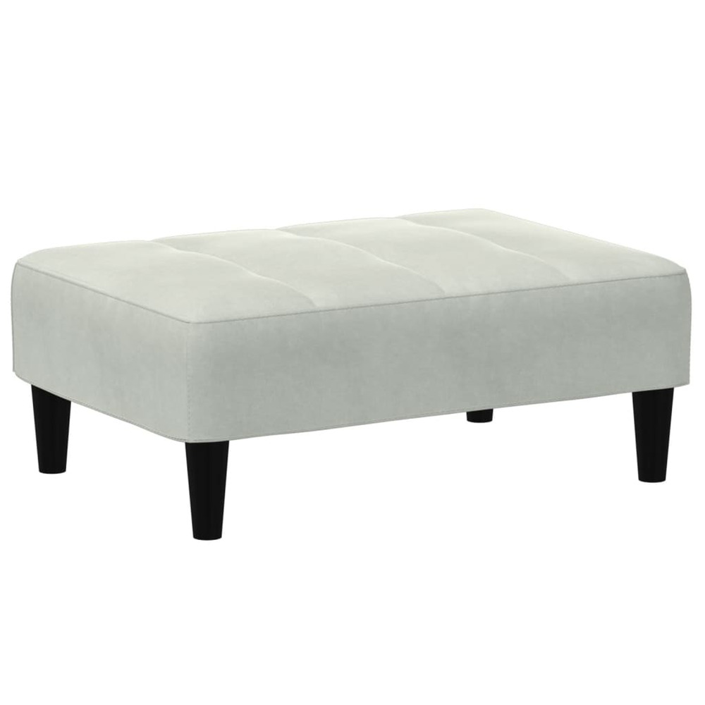 Repose-pied gris clair 77x55x31 cm velours