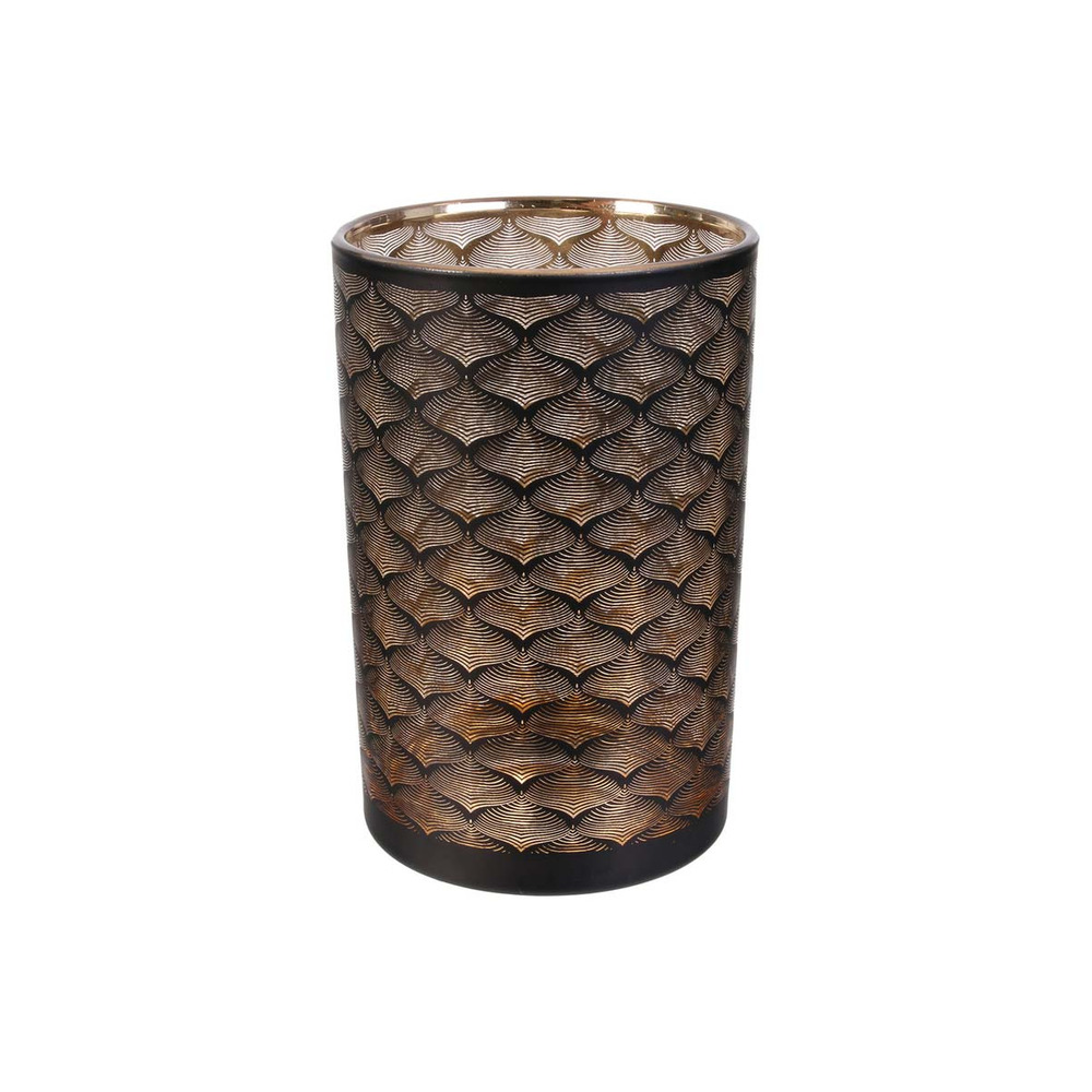 Vase en métal noir et cuivré aster 20 cm