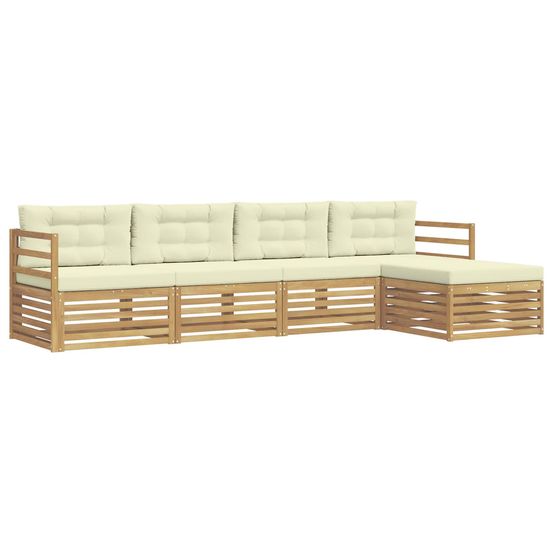 Ensemble de canapés d'extérieur 5 pc blanc et crème polyester