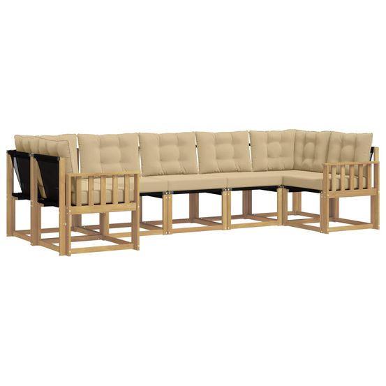 Ensemble de canapés d'extérieur 7 pc blanc et beige