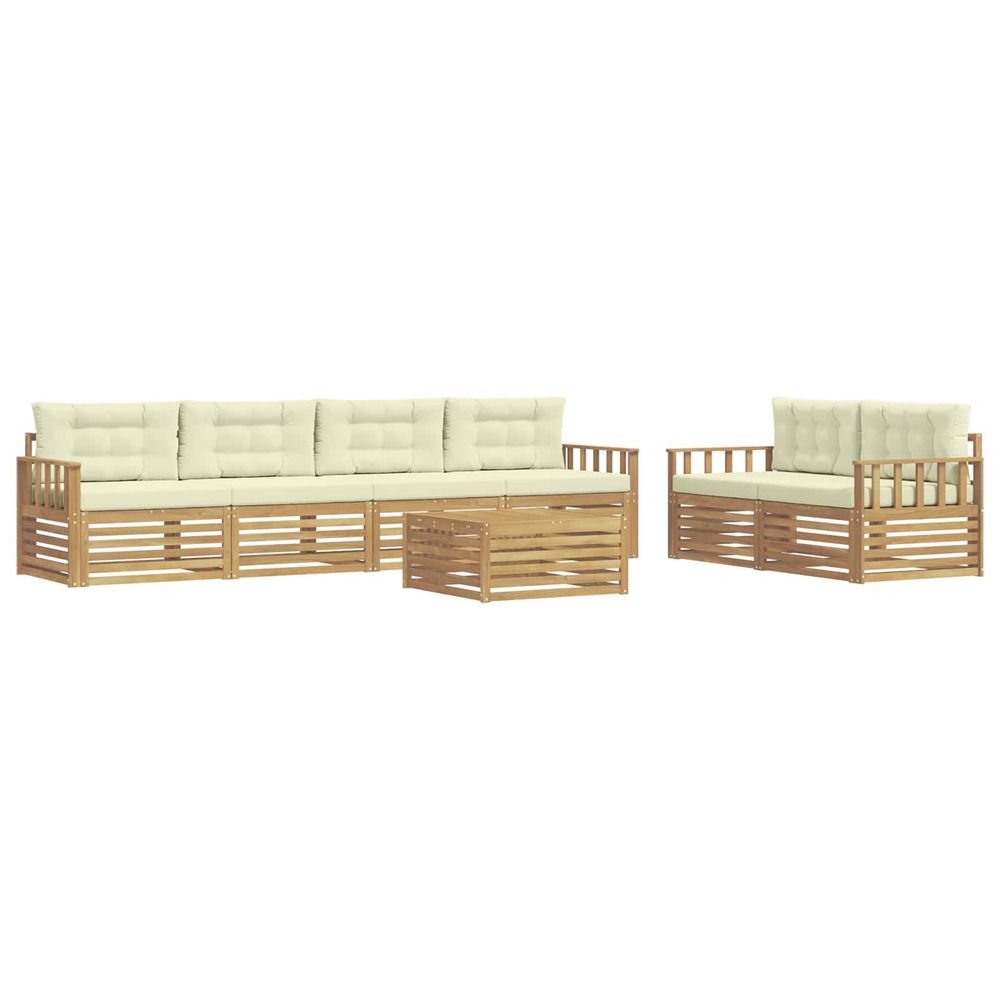 Ensemble de canapés d'extérieur 7 pc blanc et crème polyester