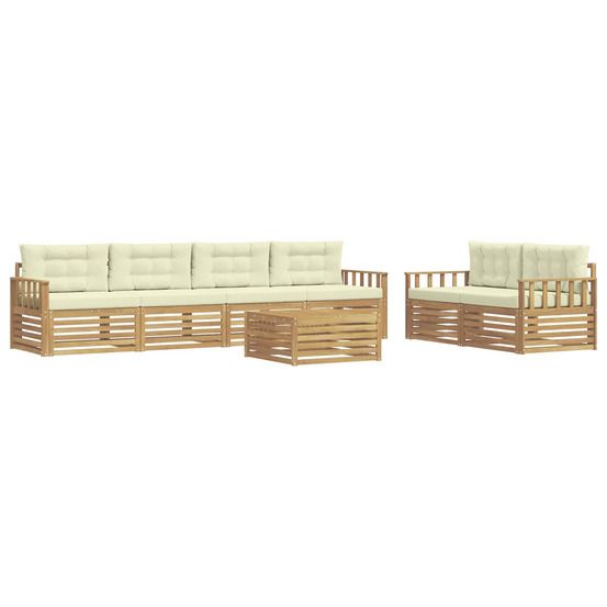 Ensemble de canapés d'extérieur 7 pc blanc et crème polyester