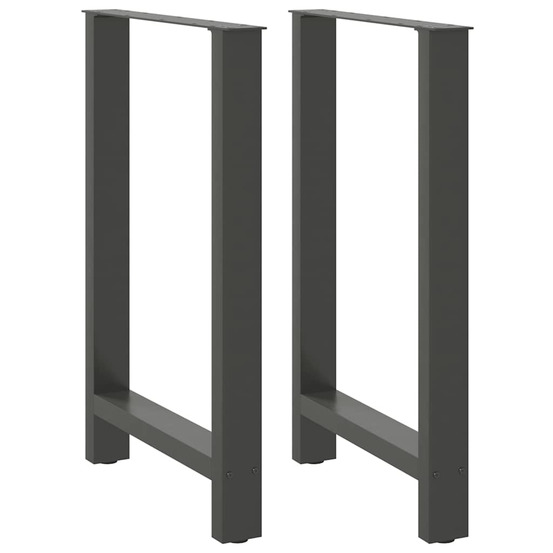 Pieds de table de bar anthracite 2 pièces 60 x (90-91) cm acier