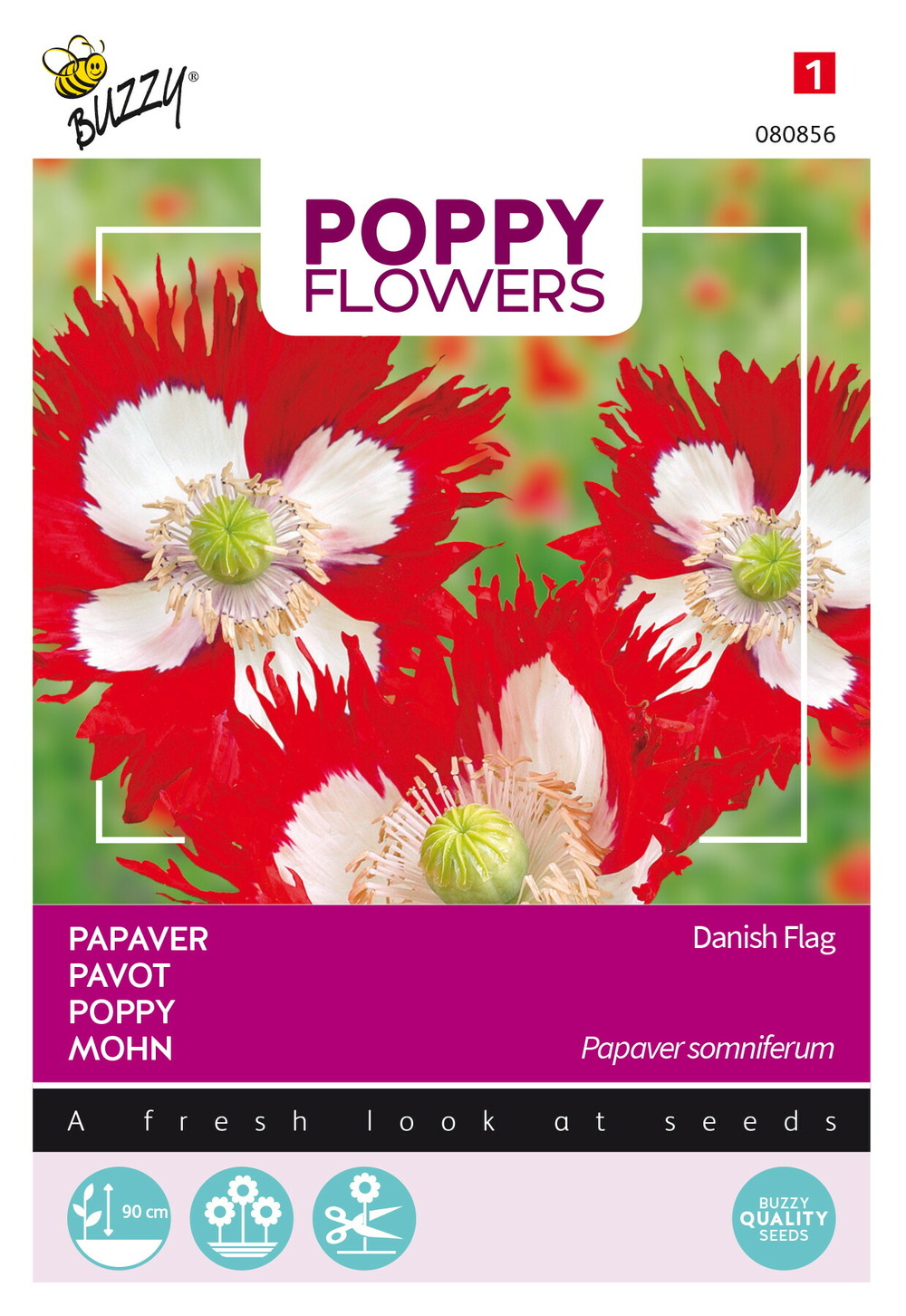 Buzzy poppy flowers pavot drapeau danois - ca. 0,75 gr (livraison gratuite)
