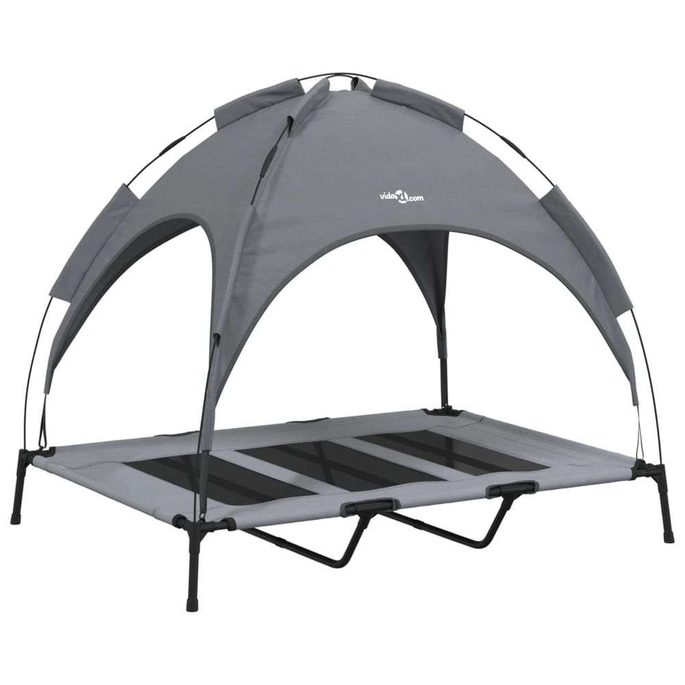 Lit pour chien avec auvent anthracite tissu oxford et acier