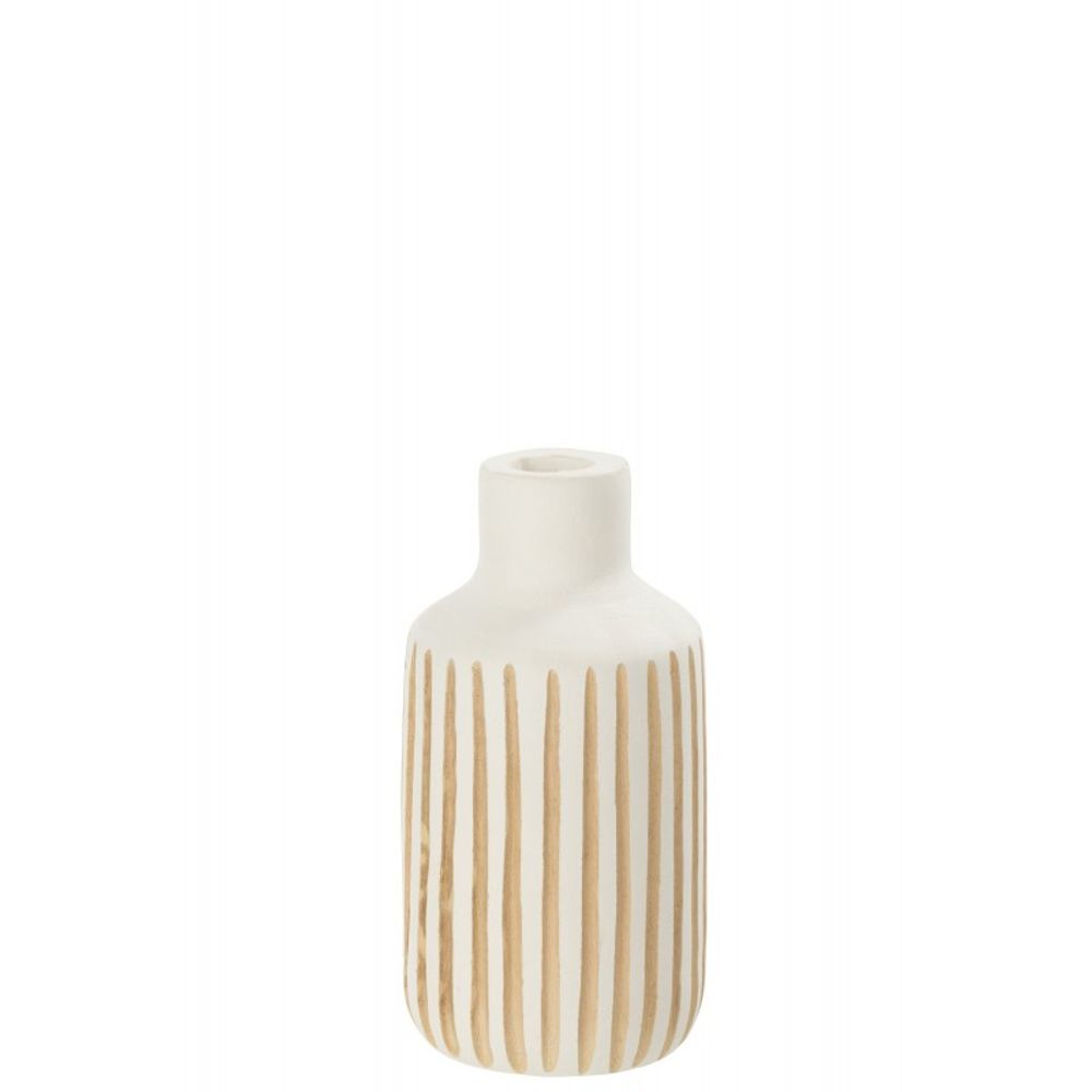 Vase en bois blanc 18x18x33 cm