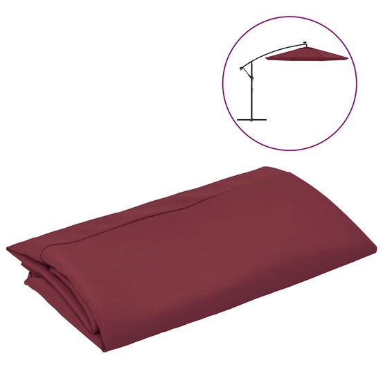 Tissu de remplacement pour parasol déporté bordeaux rouge 300cm