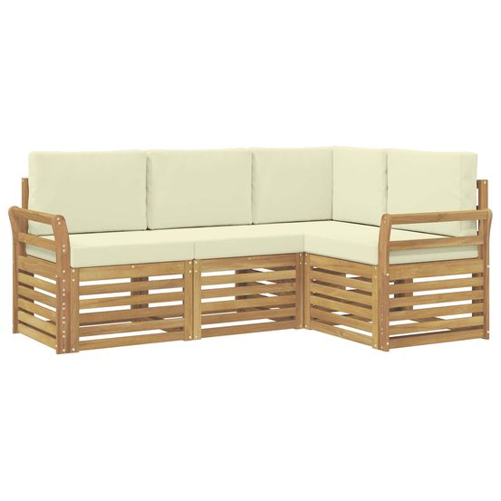 Ensemble de canapés d'extérieur 4 pc blanc et crème polyester
