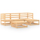 Salon de jardin meuble d'extérieur ensemble de mobilier 5 pièces bois de pin massif