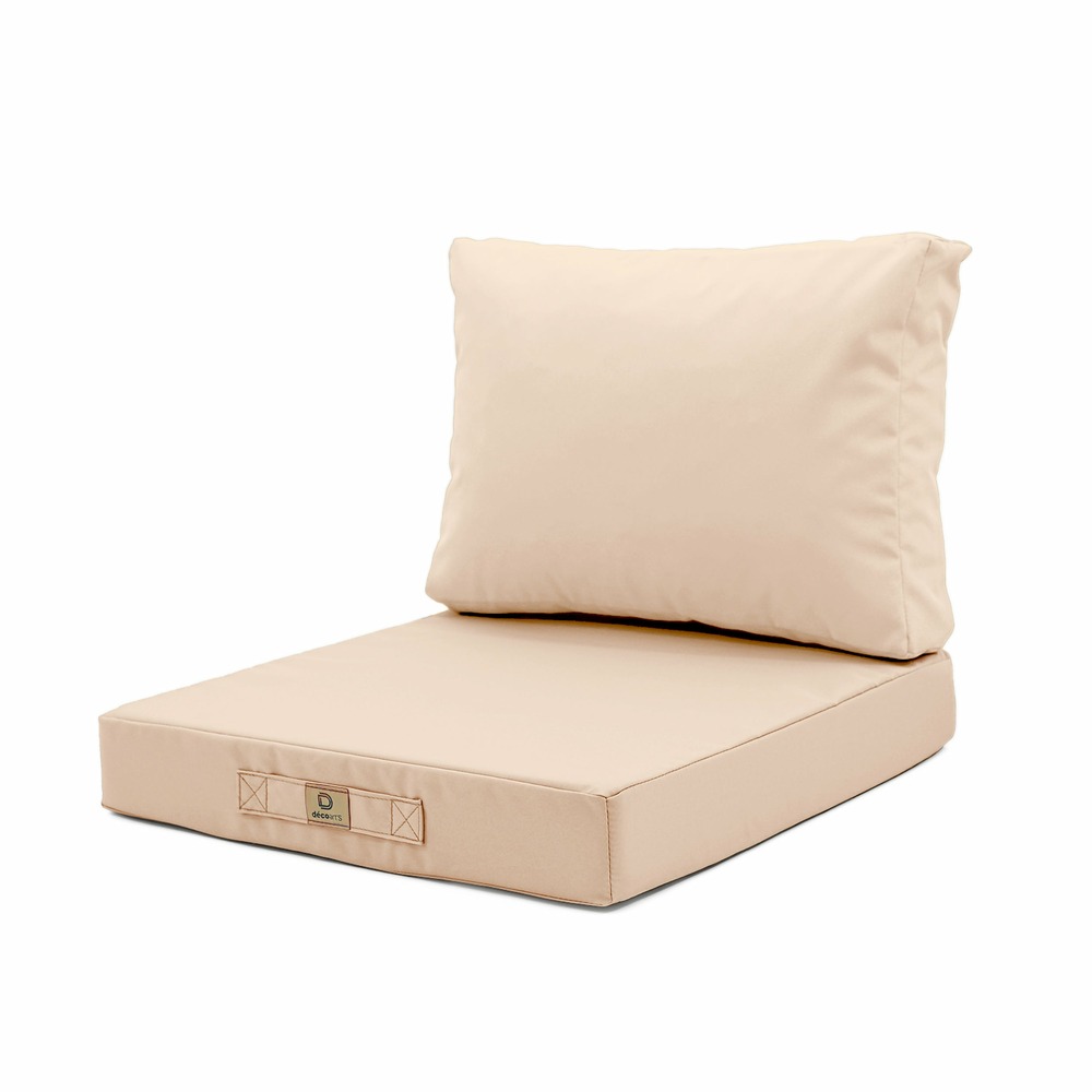 Coussins pour salon de jardin déhoussable 60x70cm beige