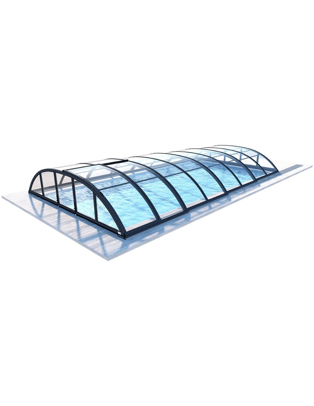 Abri de piscine horizon - 7,03x3,36 m - polycarbonate massif 3 mm - pour piscine bas7307 - eco337 - altanka
