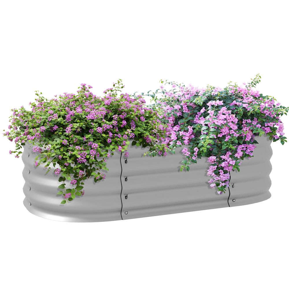 Carré potager modulable acier galvanisé jardin extérieur fond ouvert 105x62x30cm argent