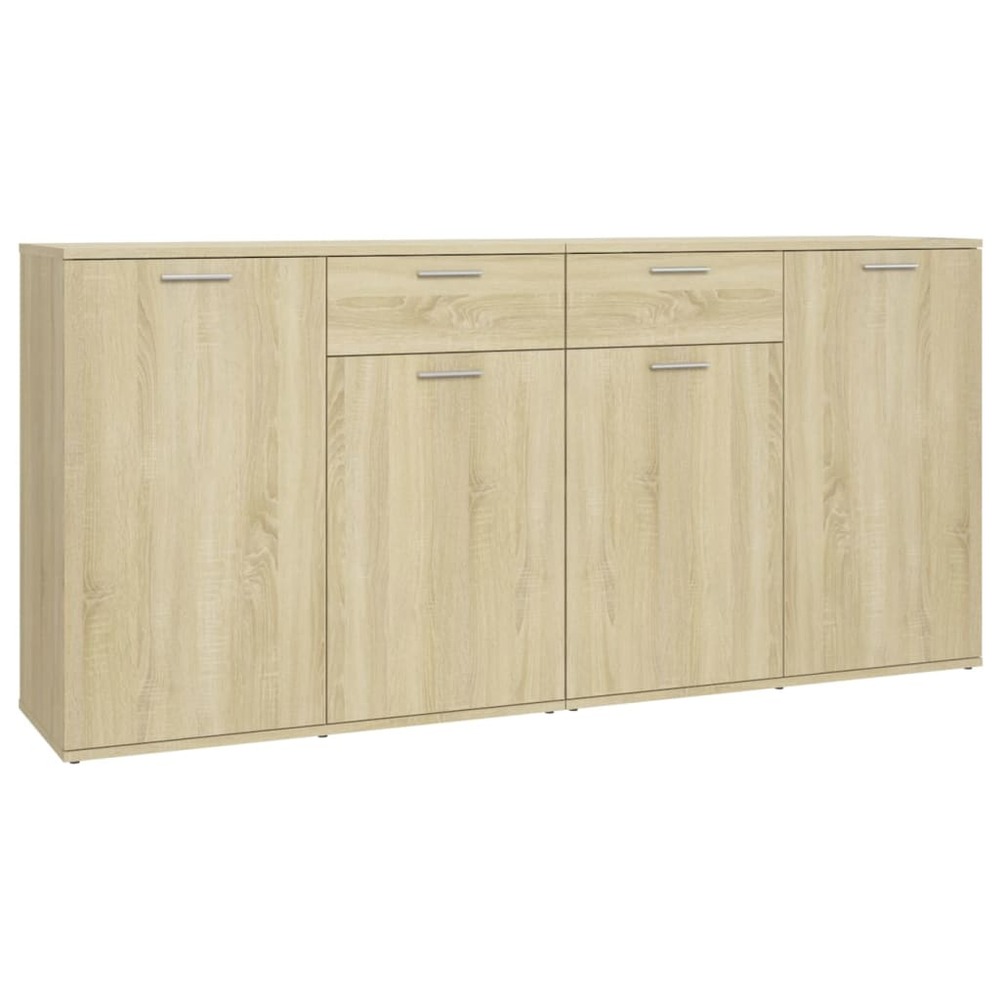 Buffet bahut commode armoire meuble de rangement organisateur cuisine salle de séjour salon sonoma 160 x 36 x 75 cm bois d'in