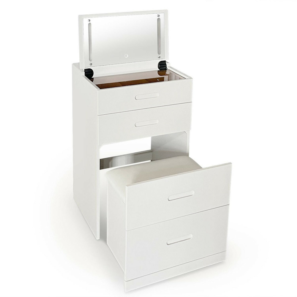 Coiffeuse compacte avec miroir led 