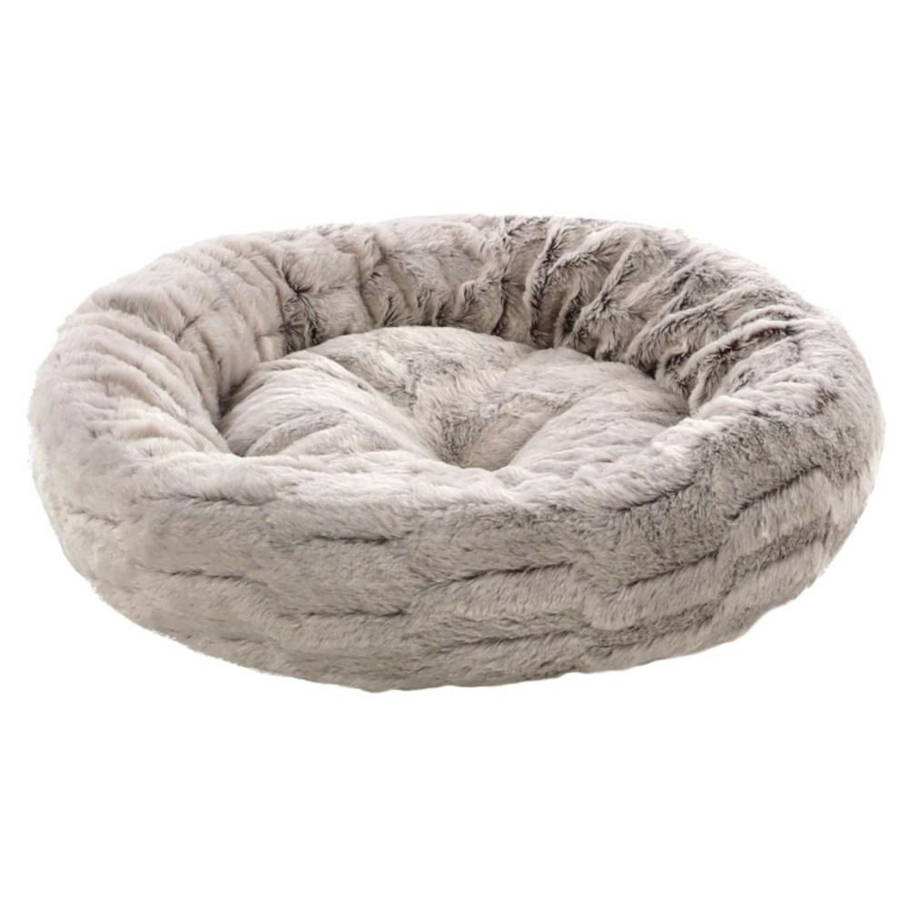 Coussin rond élégance gris ø 50 cm pour petit chien