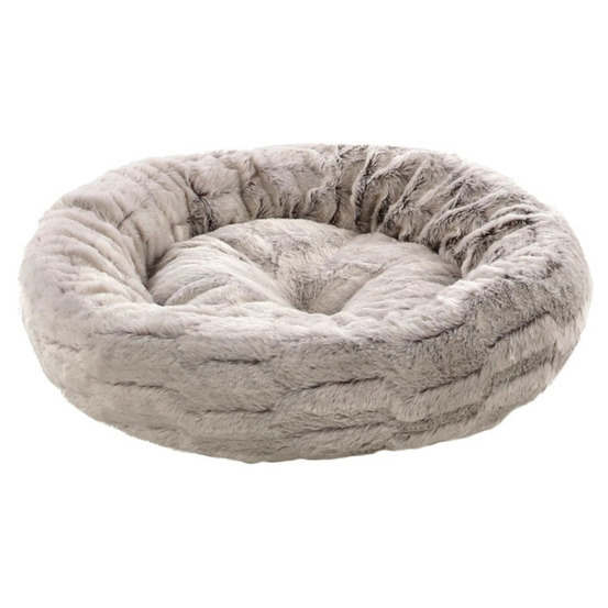 Coussin rond élégance gris ø 50 cm pour petit chien