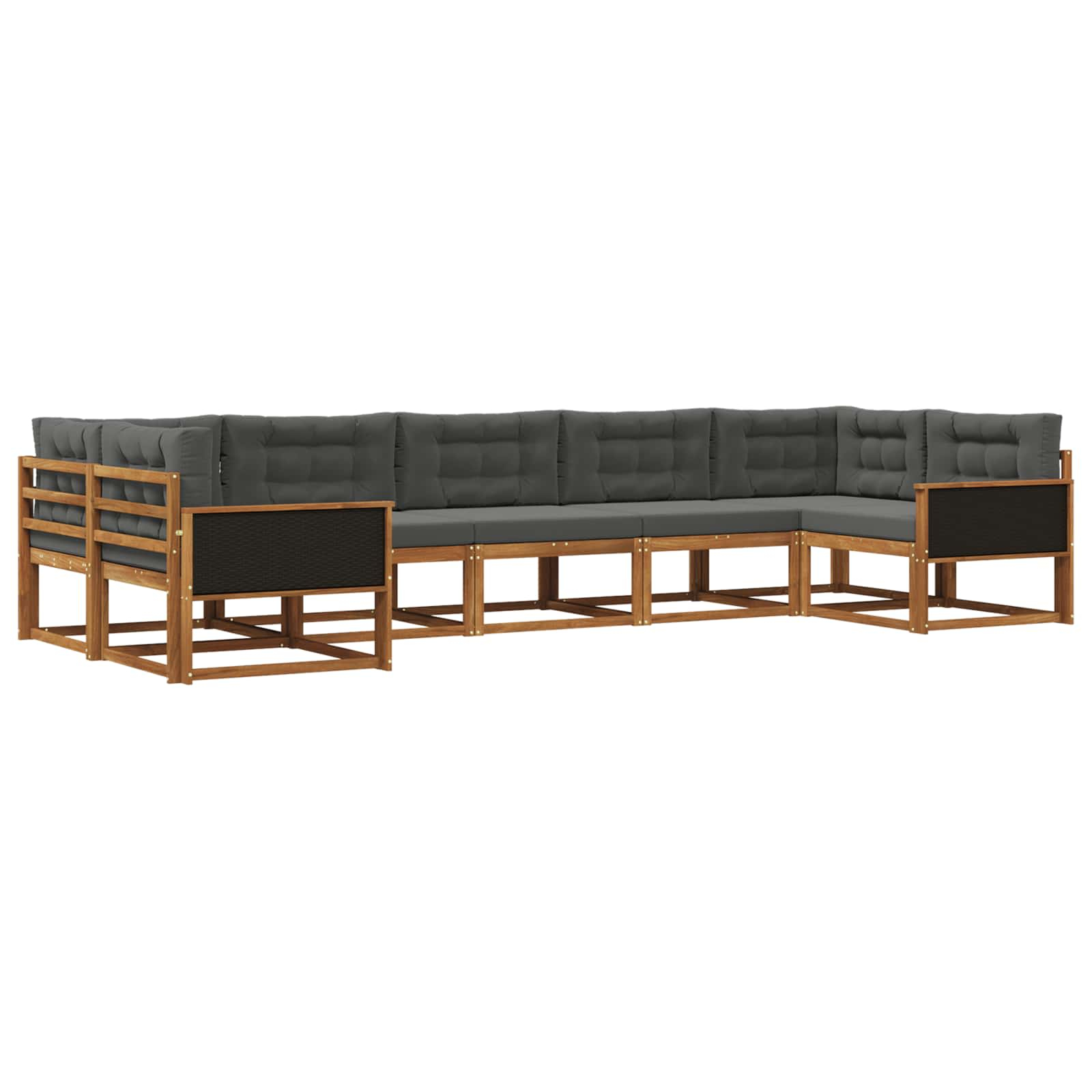Ensemble de canapés d'extérieur 7 pcs naturel et anthracite